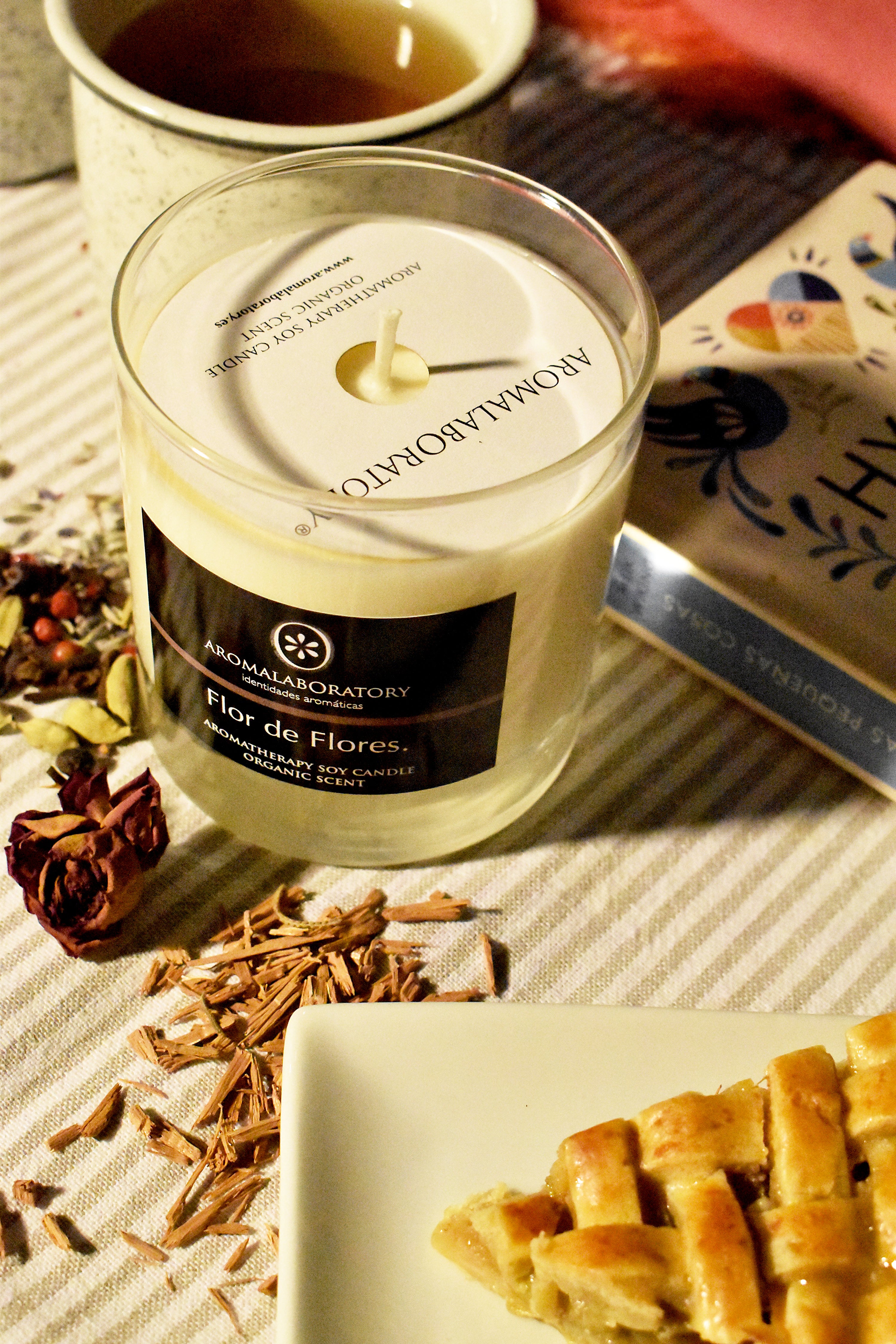 Vela FLOR DE FLORES. Aromaterapia. Ecológica.