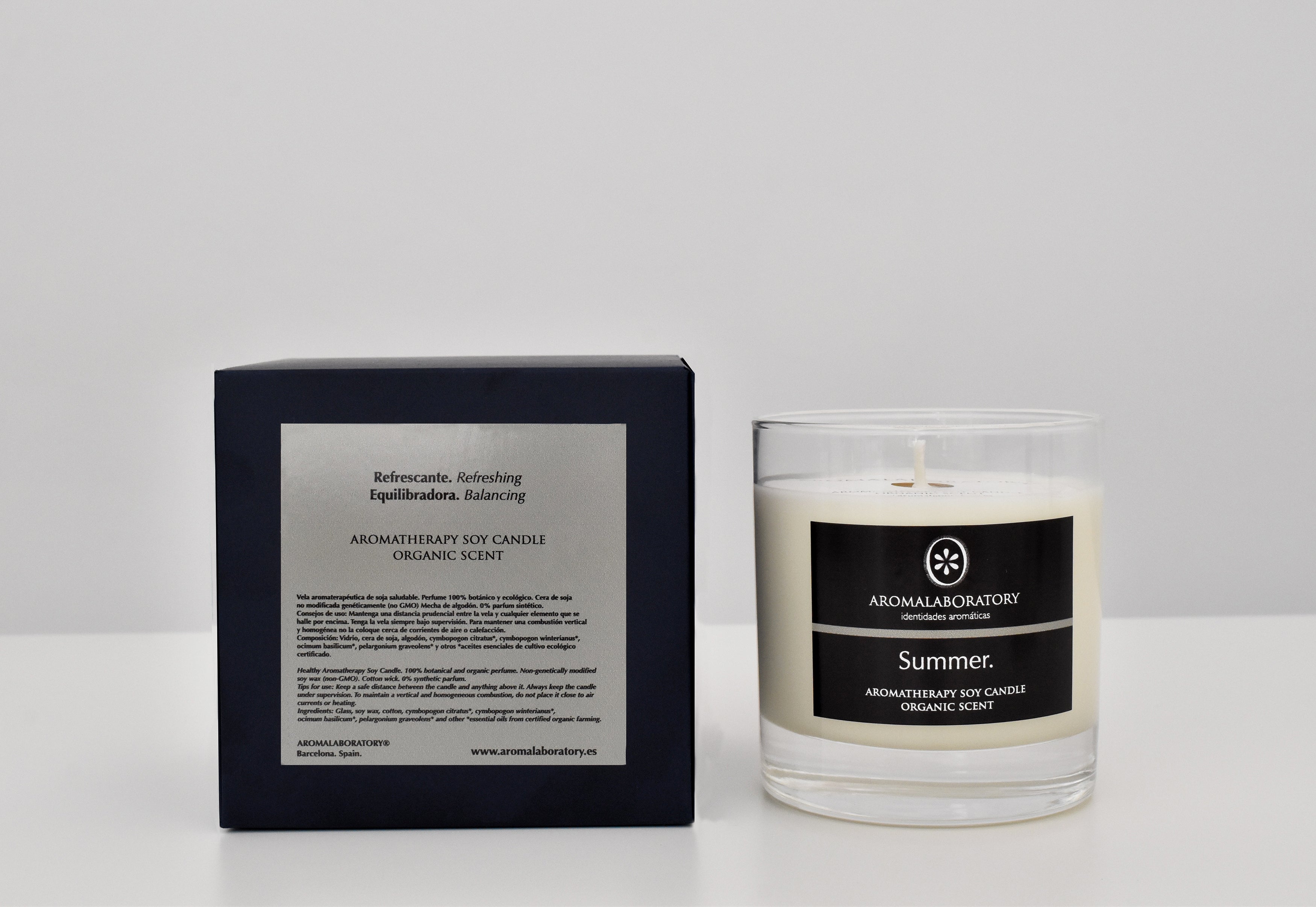 Bougie Antimoustiques SUMMER. Aromathérapie. Biologique.