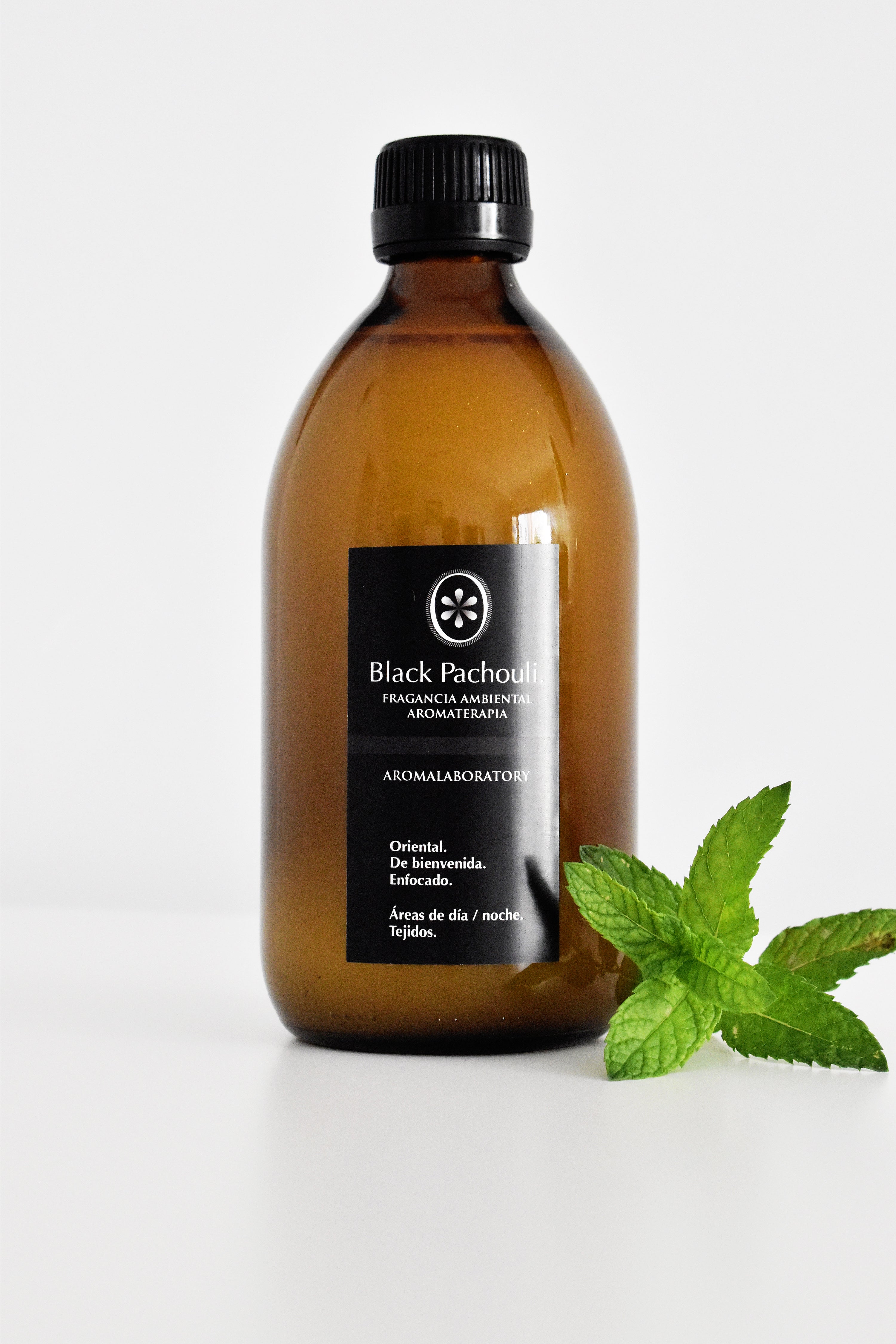 Fragancia de Interior BLACK PACHOULI. Aromaterapia. Ecológica. 500ml.